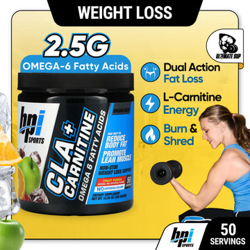 BPI Sports, CLA + Carnitine with Omega 6, Weight Loss Supplement, Fat Burner & Energy Booster, Various Flavors, 350g - Ultimate Sup Singapore