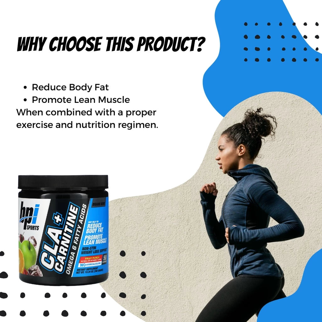 BPI Sports, CLA + Carnitine with Omega 6, Weight Loss Supplement, Fat Burner & Energy Booster, Various Flavors, 350g - Ultimate Sup Singapore