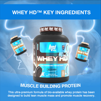 BPI Sports, Whey HD, Ultra Premium Whey Protein Powder, 4.1lbs - Ultimate Sup Singapore