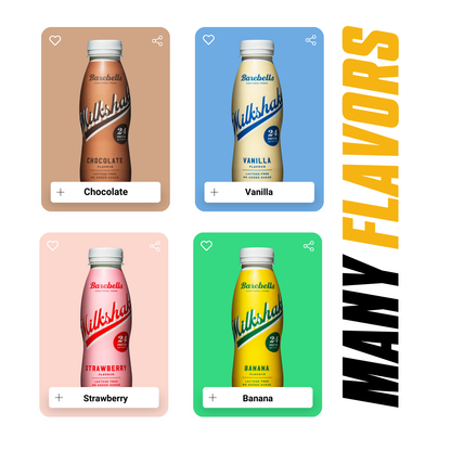 Barebells, MilkShake, Protein Shakes, 8 bottles/box - Ultimate Sup Singapore