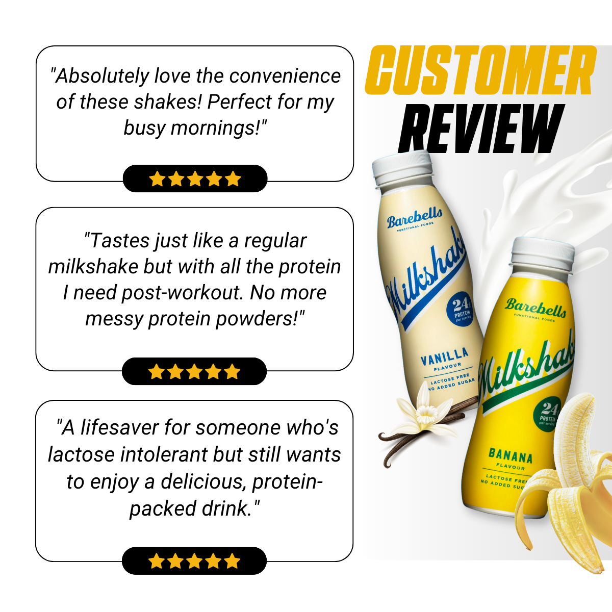 Barebells, MilkShake, Protein Shakes, 8 bottles/box - Ultimate Sup Singapore