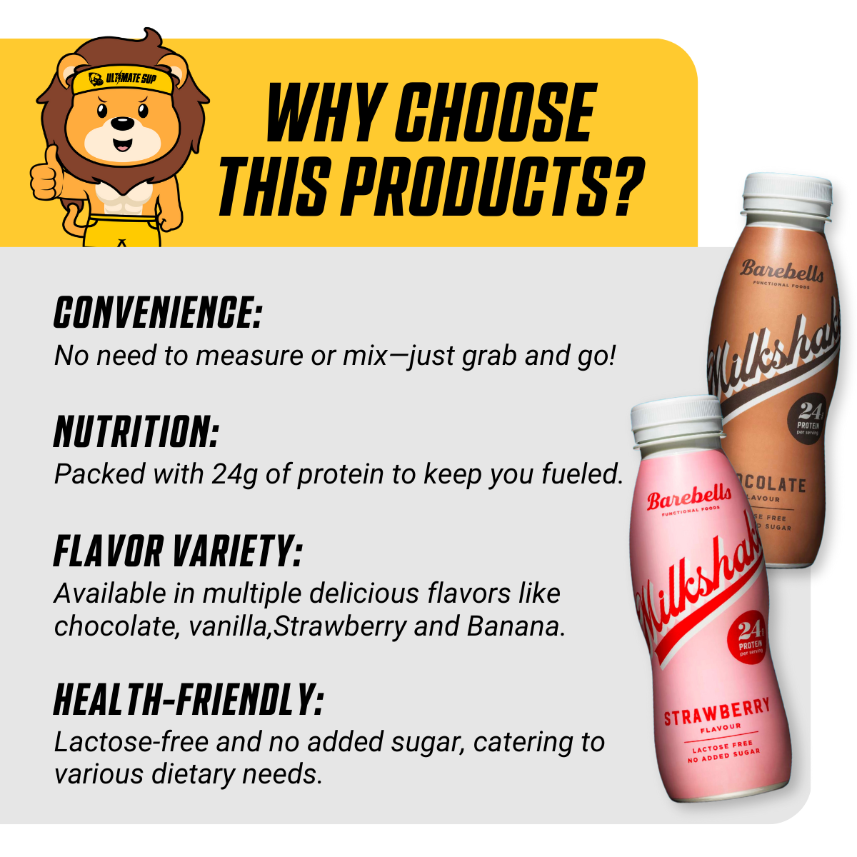 Barebells, MilkShake, Protein Shakes, 8 bottles/box - Ultimate Sup Singapore