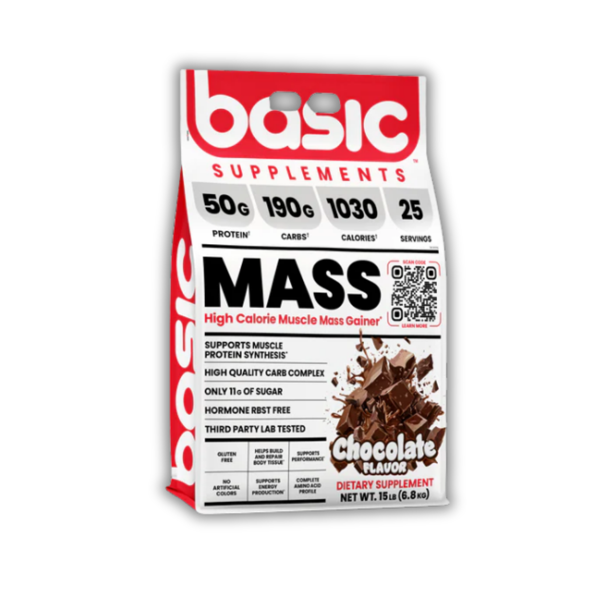 Basic Supplements, Basic Mass, High Calorie Mass Gainer, Added MCT Oils for Lean Bulk & Weight Gainer, 15lbs - Ultimate Sup Singapore