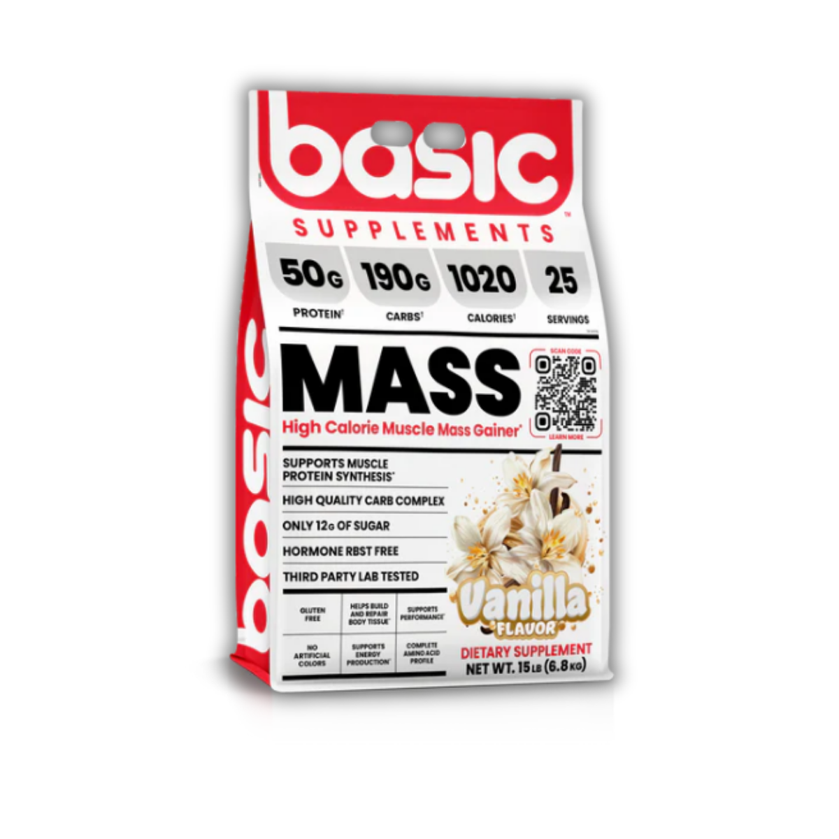 Basic Supplements, Basic Mass, High Calorie Mass Gainer, Added MCT Oils for Lean Bulk & Weight Gainer, 15lbs - Ultimate Sup Singapore