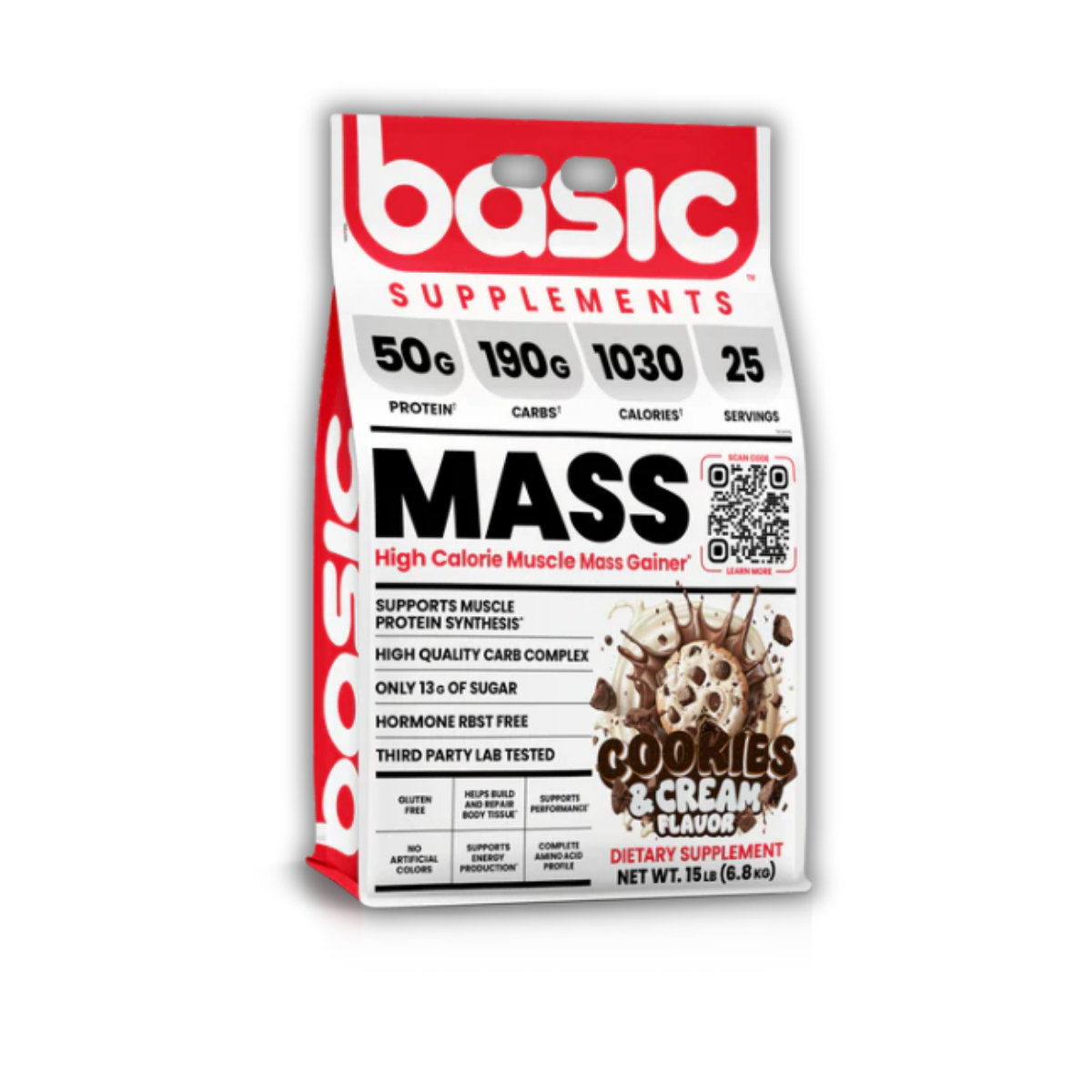 Basic Supplements, Basic Mass, High Calorie Mass Gainer, Added MCT Oils for Lean Bulk & Weight Gainer, 15lbs - Ultimate Sup Singapore