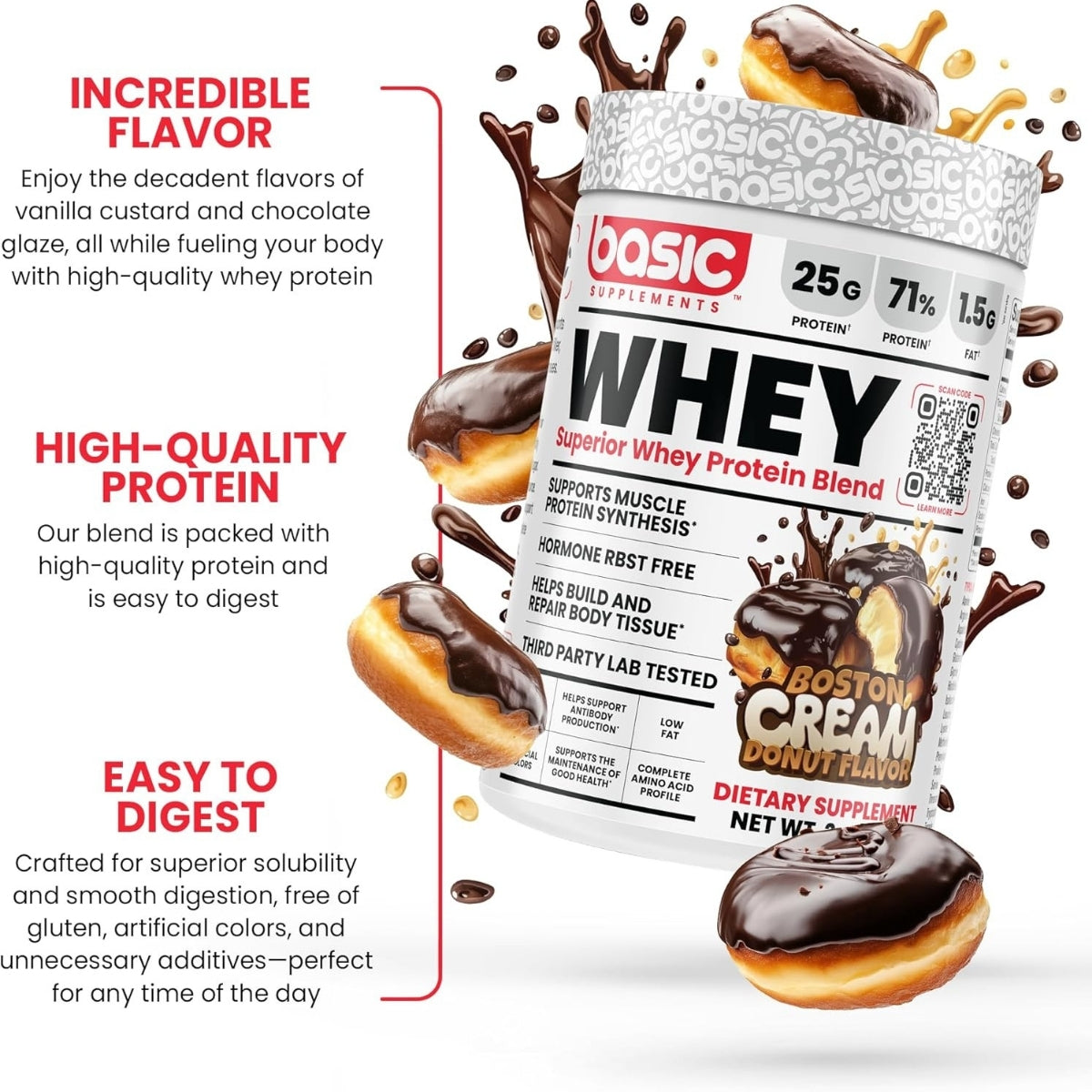 Basic Supplements, Basic Whey Blend, High Provon Whey Blend, Post Workout, Lean Muscle, Strength & Recovery, 27-68sers - Ultimate Sup Singapore