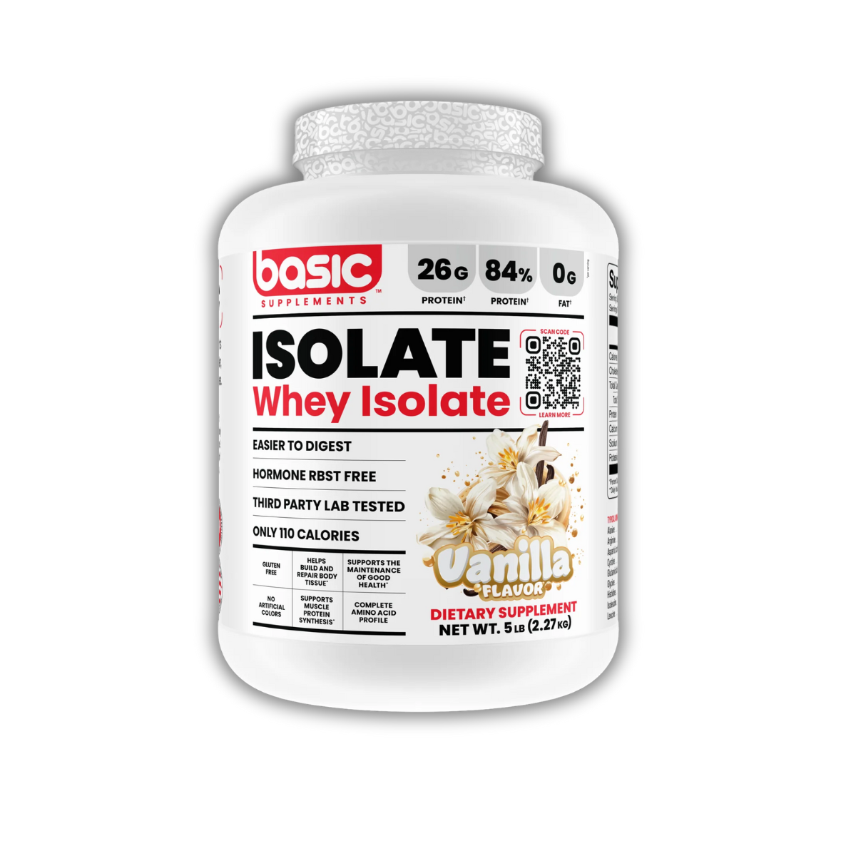 Basic Supplements, Basic Whey Isolate, High Provon Whey Isolate, Clean Whey, Fast Absorption for Muscle Building, 73ser - Ultimate Sup Singapore