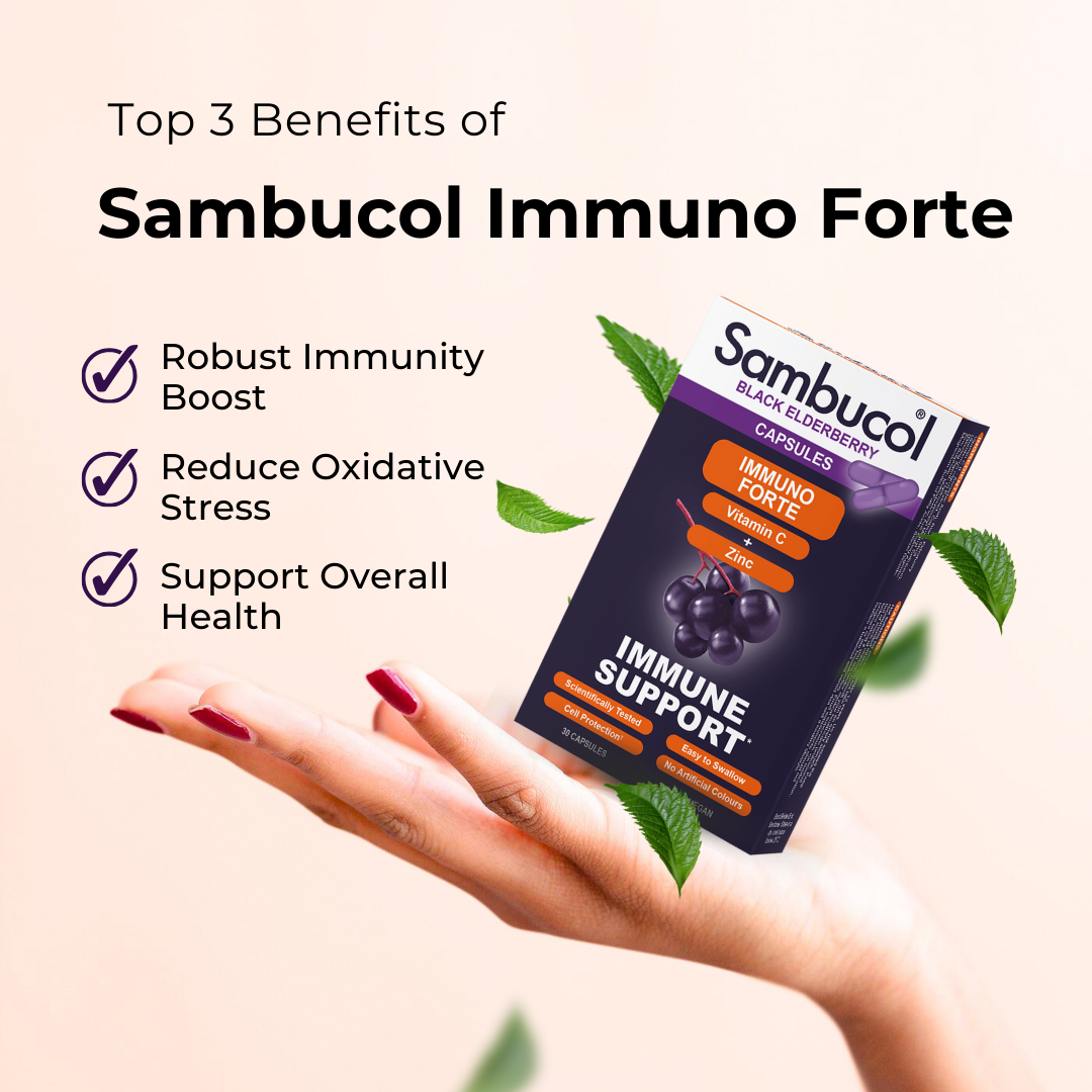 Sambucol Immuno Forte, Support Immune, No Artificial Colours, 30 Capsules - Ultimate Sup Singapore