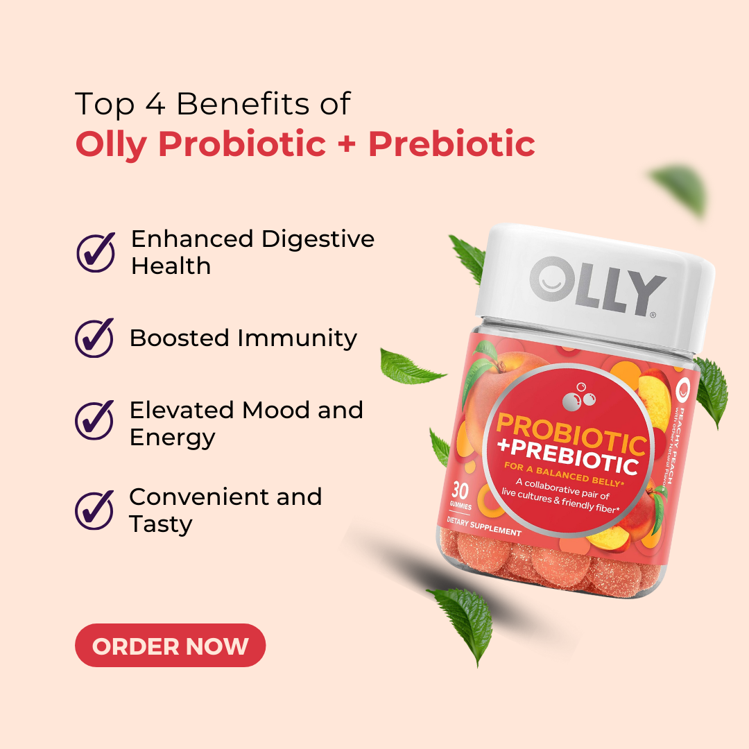 OLLY, Probiotic + Prebiotic, Peachy Peach, 30 Gummies - Ultimate Sup Singapore