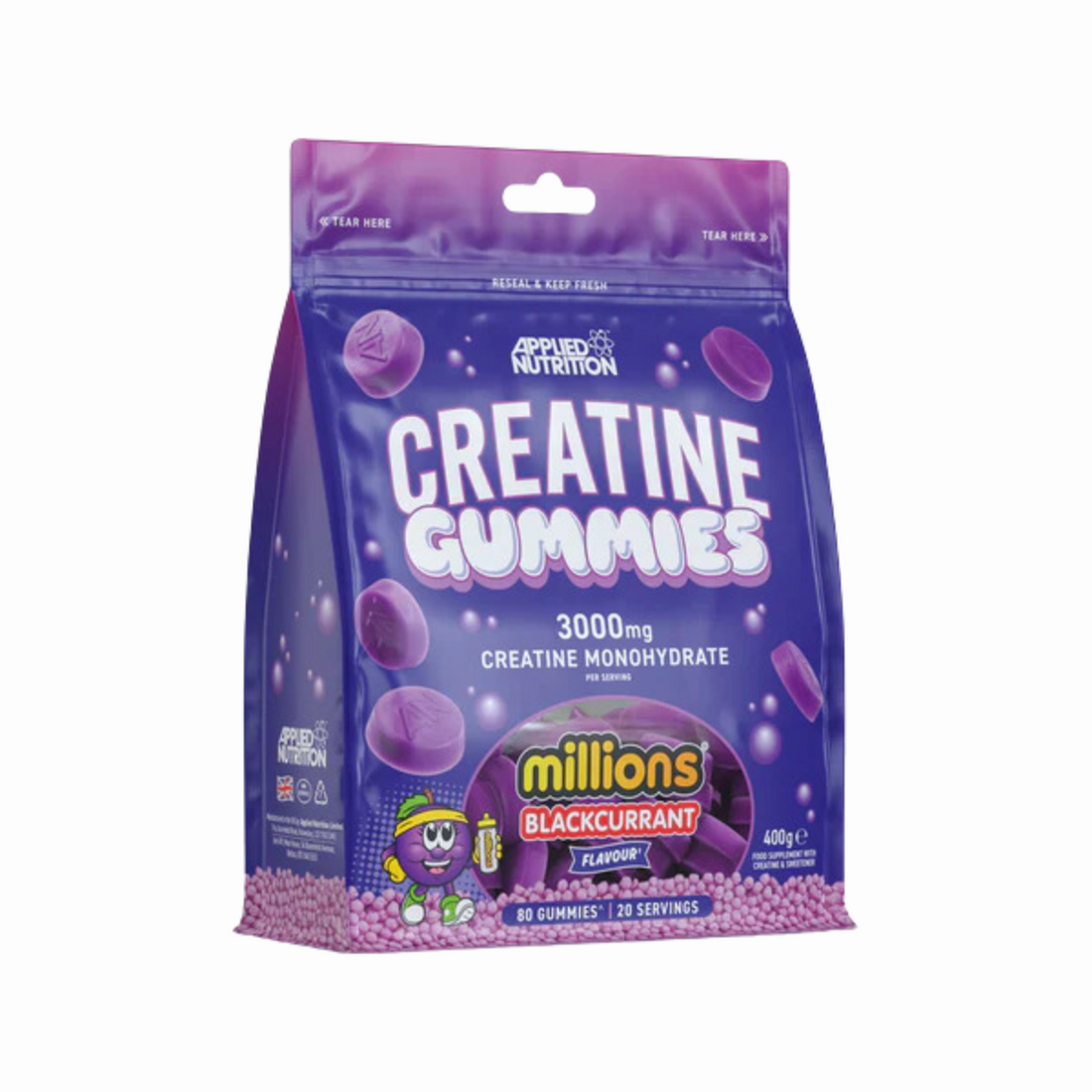 Applied Nutrition Creatine Monohydrate Gummies, Build Muscle, Various Flavors, 20 servings - Ultimate Sup Singapore