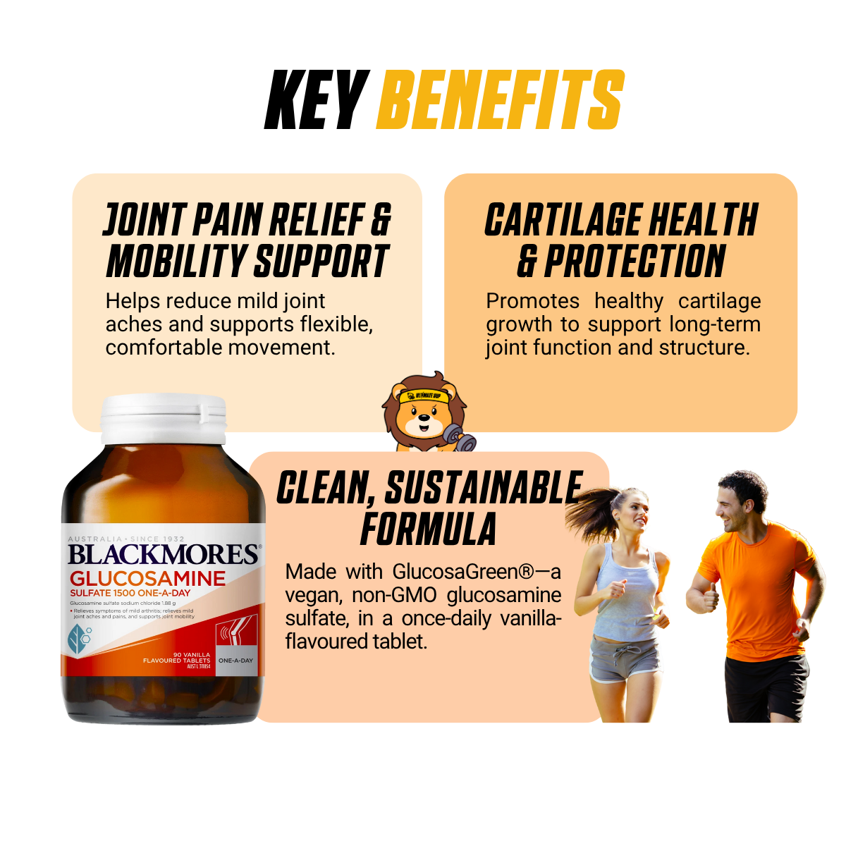 Blackmore, Glucosamine Sulfate, Joint supplement, 1500mg 180 tablets - Ultimate Sup Singapore
