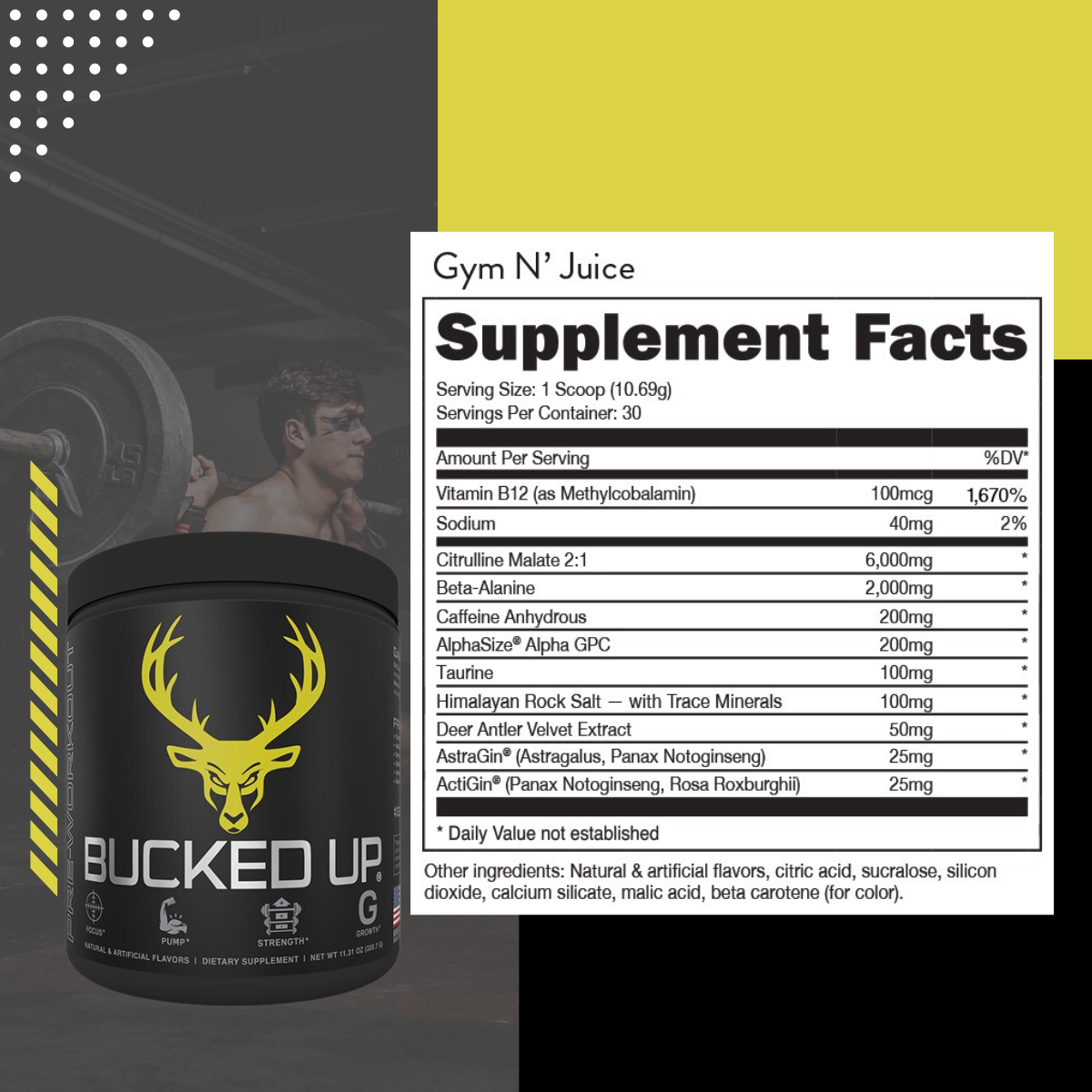 Bucked Up Pre-Workout, Intense Muscle Pump, 30 Servings - Ultimate Sup Singapore