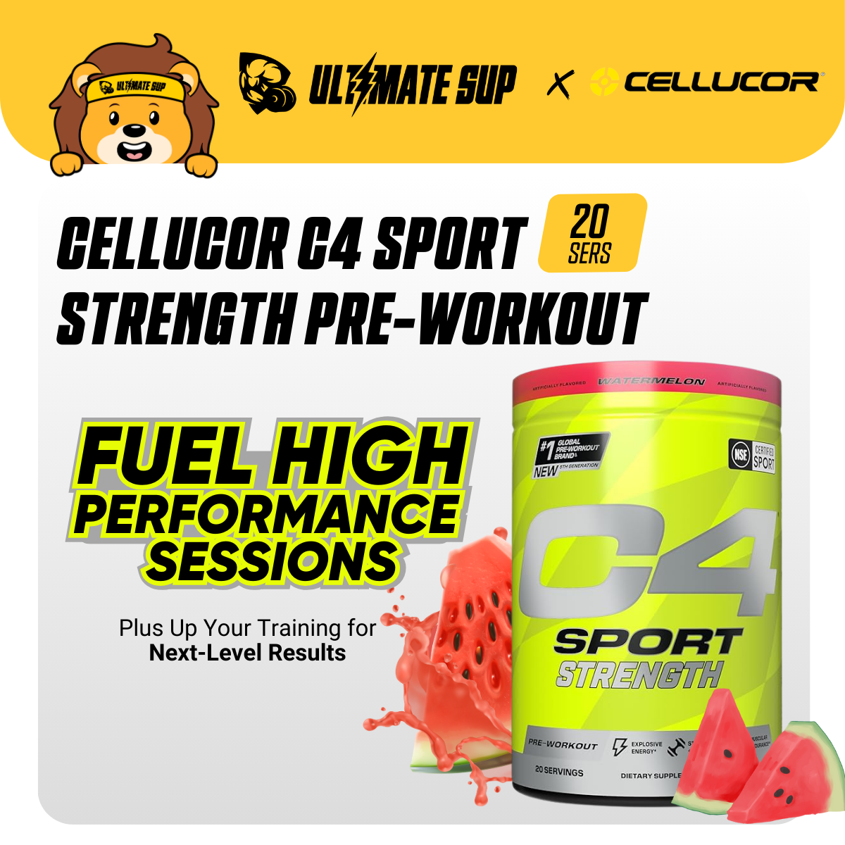 C4, Sport Strength Pre Workout Powder, 20sers - Ultimate Sup Singapore