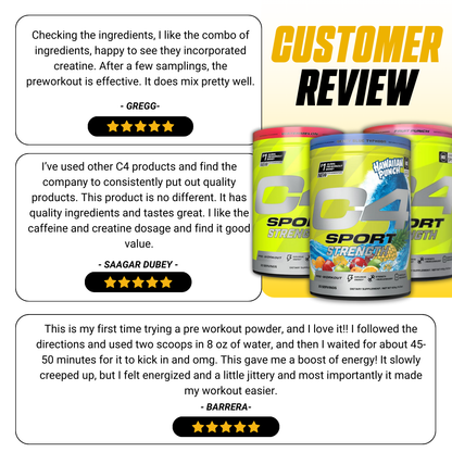C4, Sport Strength Pre Workout Powder, 20sers - Ultimate Sup Singapore