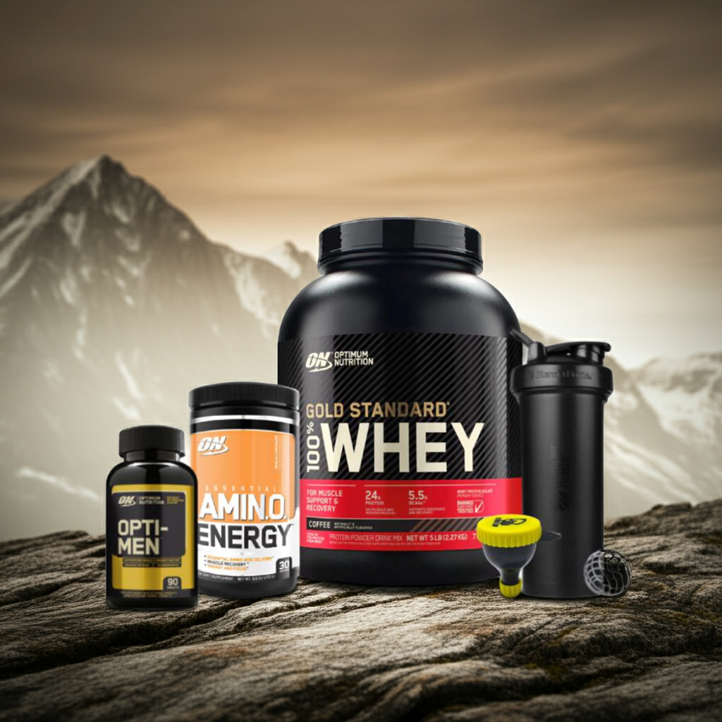 COMBO Essential Workout, Optimum Nutrition 100% Whey + Amino Energy + Ultimate Sup Signature Blender Bottle + Optimen - Ultimate Sup Singapore