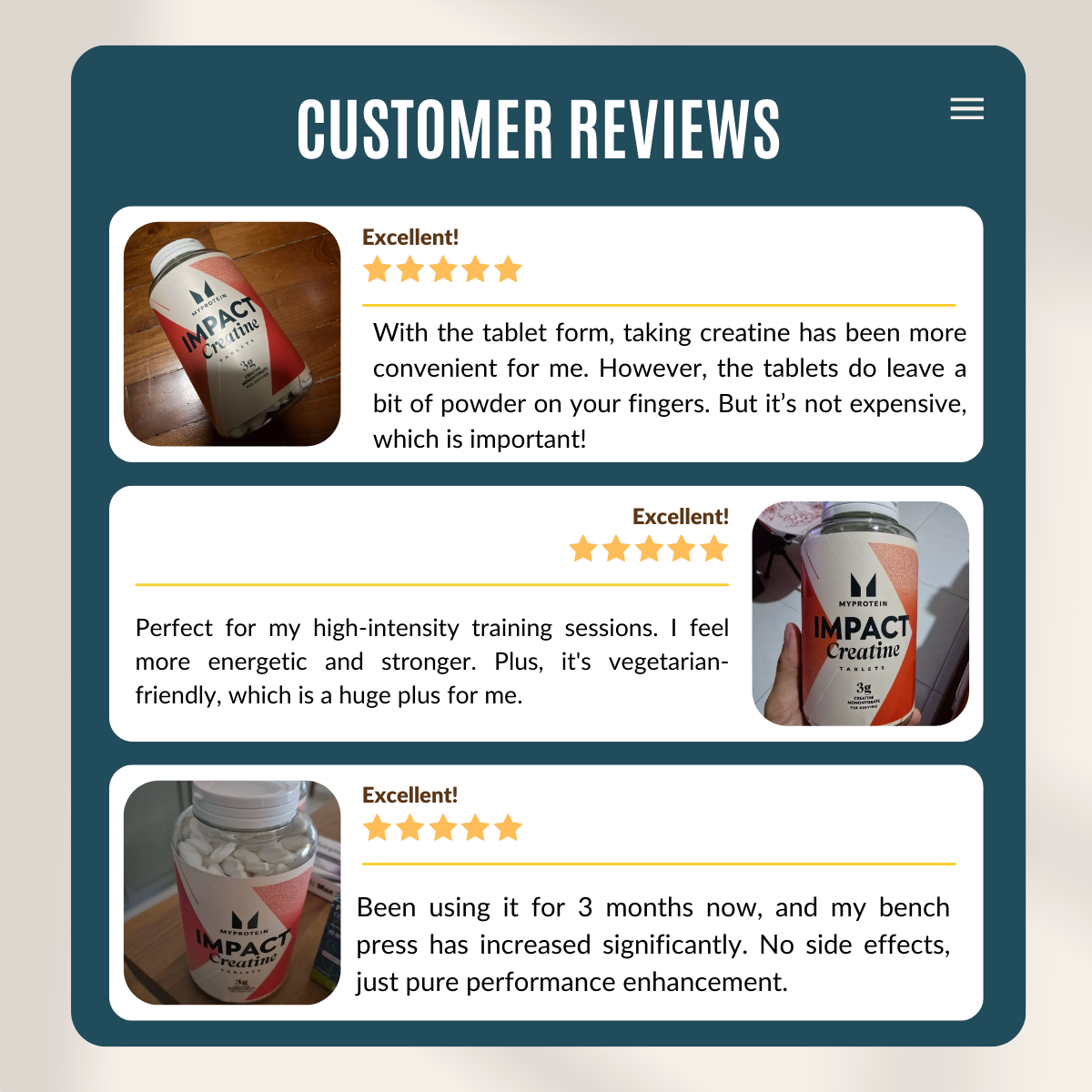 Myprotein, Creatine Monohydrate, 250 Tablets