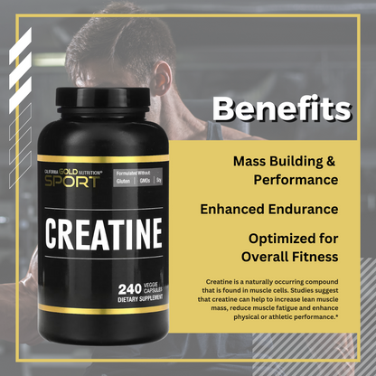 California Gold Nutrition, Creatine, 240 Veggie Capsules - Ultimate Sup Singapore