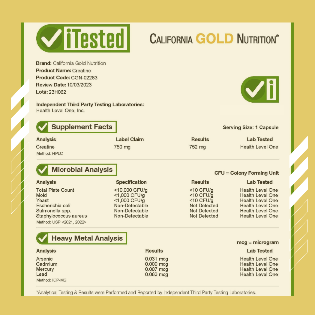 California Gold Nutrition, Creatine, 240 Veggie Capsules - Ultimate Sup Singapore