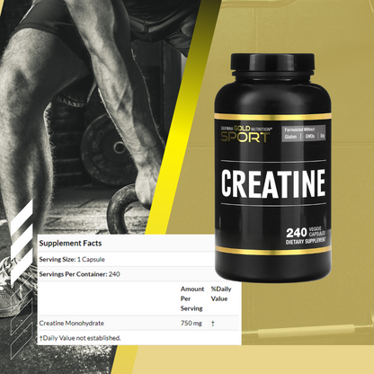 California Gold Nutrition, Creatine, 240 Veggie Capsules - Ultimate Sup Singapore