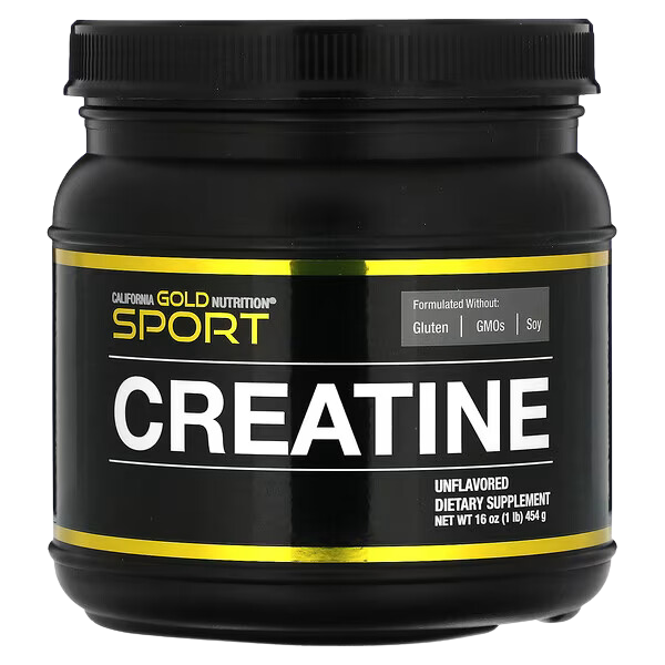 California Gold Nutrition, Creatine Monohydrate, Unflavored, Build Muscle, Gluten Free, No GMOs, No Soy, 16 oz (454 g) - Ultimate Sup Singapore