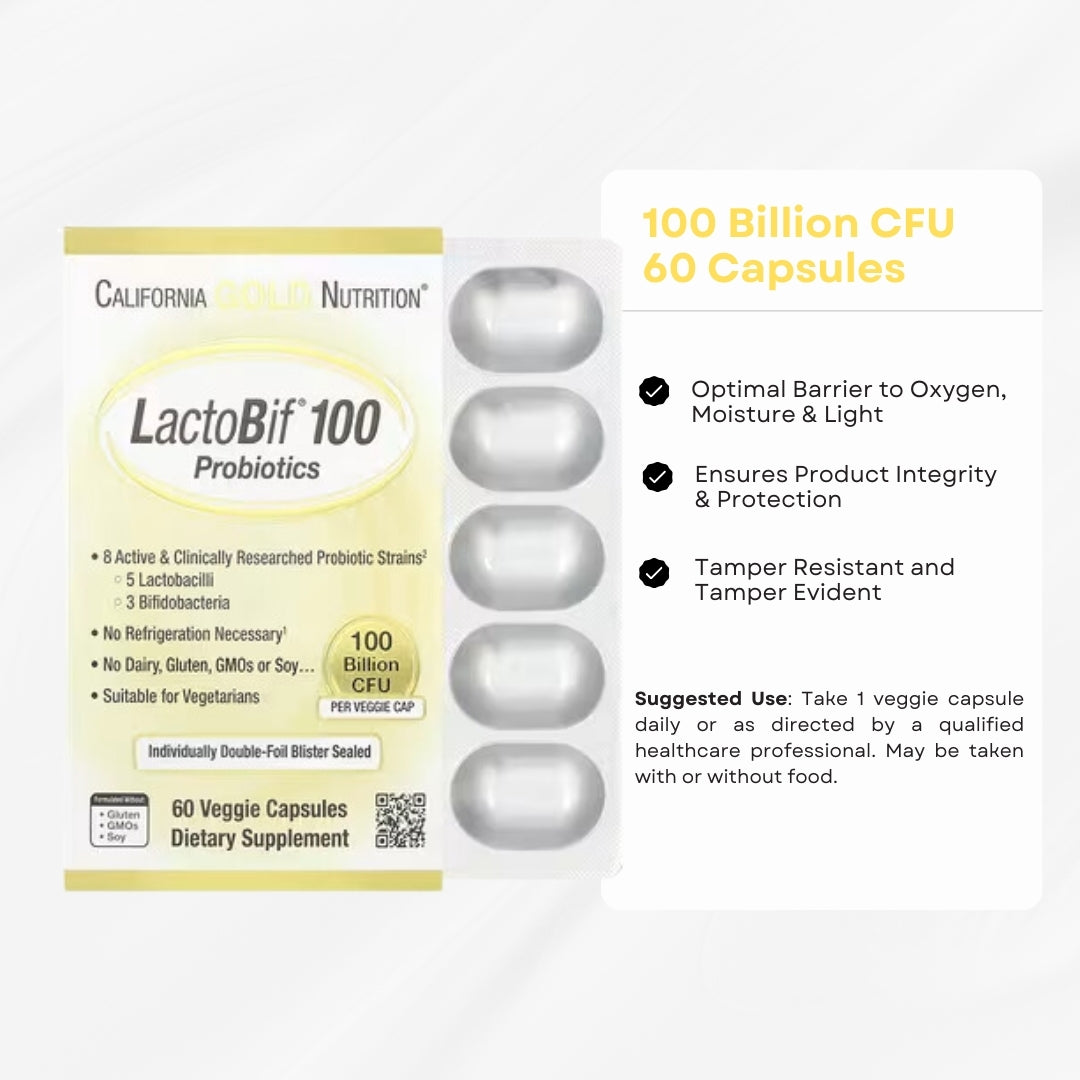 California Gold Nutrition, LactoBif Probiotics, 30 Billion CFU, 60 Veggie Capsules - Ultimate Sup Singapore
