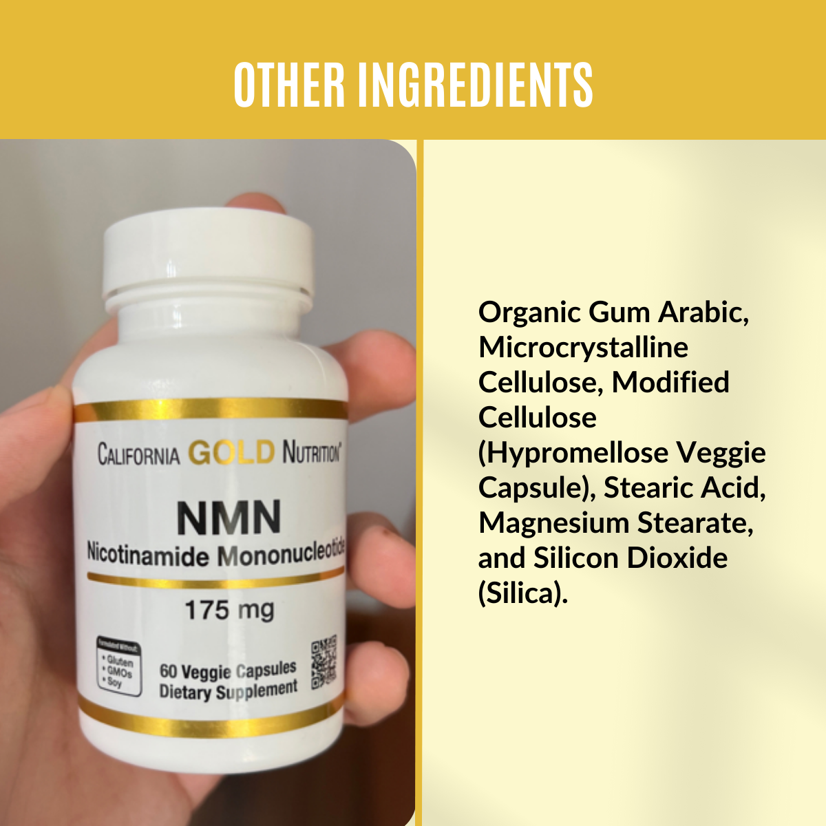 California Gold Nutrition, NMN, Antioxidant Support, Cellular Health Vitamins, Anti Aging Effects & Vegan Friendly, 175 mg, 60 Veggie Capsules - Ultimate Sup Singapore
