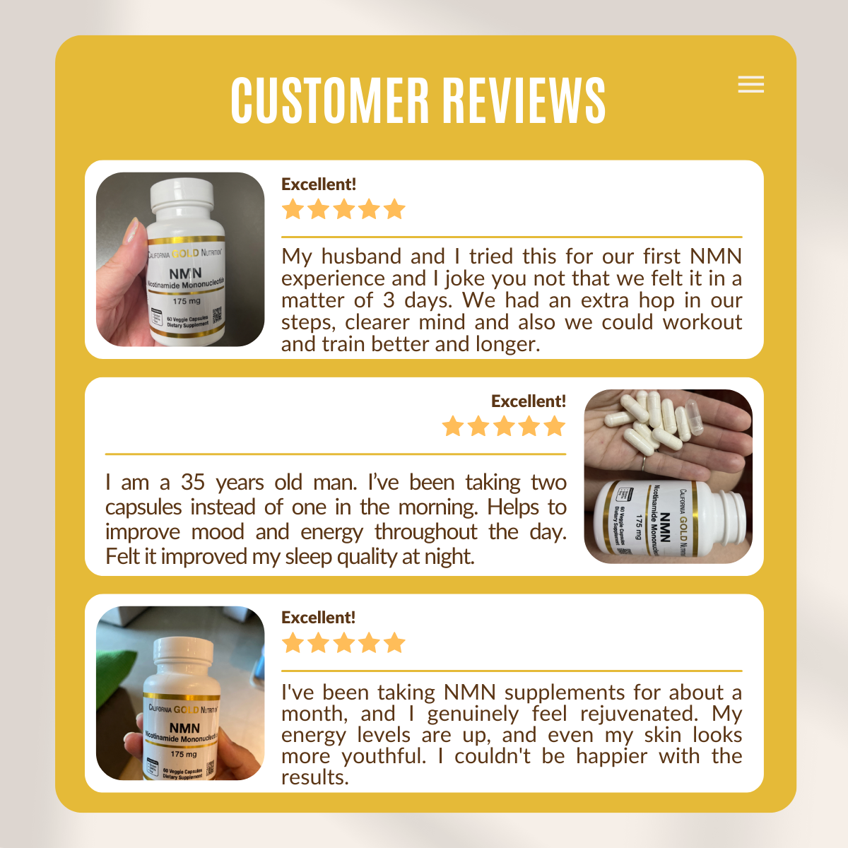 California Gold Nutrition, NMN, Antioxidant Support, Cellular Health Vitamins, Anti Aging Effects & Vegan Friendly, 175 mg, 60 Veggie Capsules - Ultimate Sup Singapore