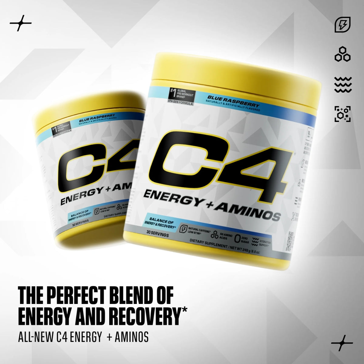 Cellucor C4 Energy + Aminos Powder, BCAAs & EAAs, Supports Recovery, Hydration 30 ser - Ultimate Sup Singapore