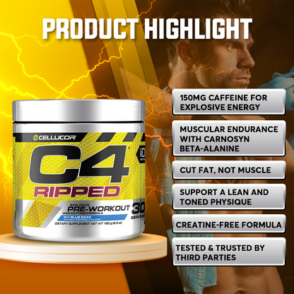 Cellucor, C4 Ripped Pre-Workout, 6.3 oz (180 g) - Ultimate Sup Singapore