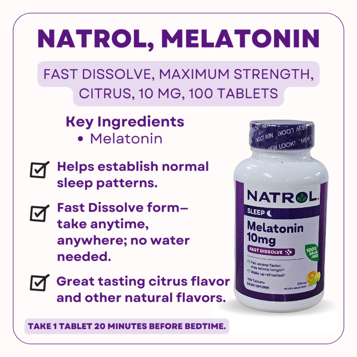 Natrol, Melatonin, Time Release / Fast Dissolve, Extra Strength to improve Sleep, 60-240Tablets - Ultimate Sup Singapore