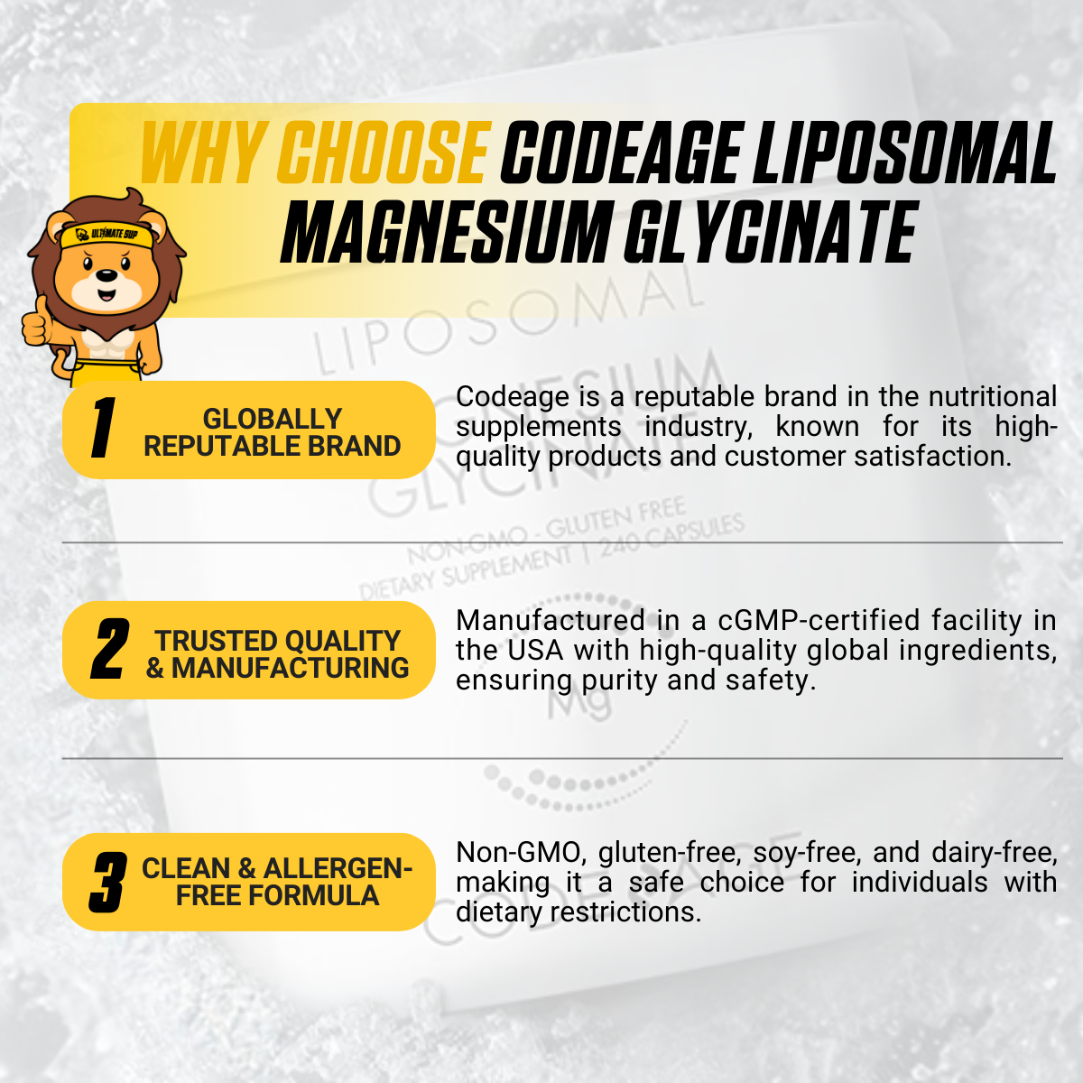 Codeage, Liposomal Magnesium Glycinate, 120-240 Vegetable Capsules - Ultimate Sup Singapore