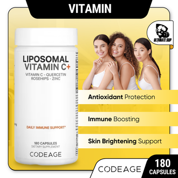 Codeage, Liposomal Vitamin C+, Quercetin, Rosehips, Zinc, Support Immune System, 180 Capsules - Ultimate Sup Singapore
