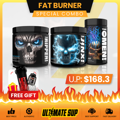 Combo FAT BURNER BUNDLE, JNX The Ripper 30 Sers + JNX Jinx + Omen Non-Stim 100 Caps, Fat Burner, Weight Management - Ultimate Sup Singapore