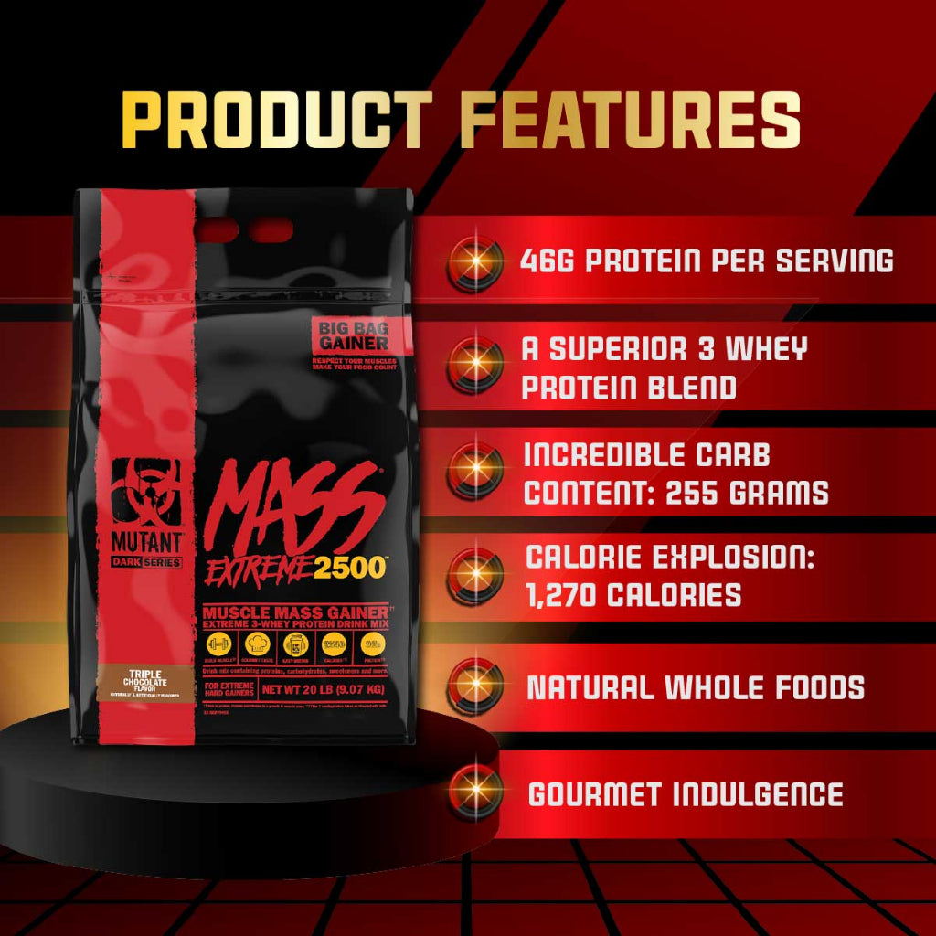 Combo MASS MONSTER, Mutant Mass Extreme 12lbs + CreaKong 300g + Madness 504g + Geaar 378g +  Multi 60caps + Omega 3 200s - Ultimate Sup Singapore