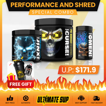 Combo PERFORMANCE AND SHRED BUNDLE, JNX Jinx 30 sers + The Curse + The Omen 100 Caps, Fat Loss, Fat Burner, Weight loss - Ultimate Sup Singapore