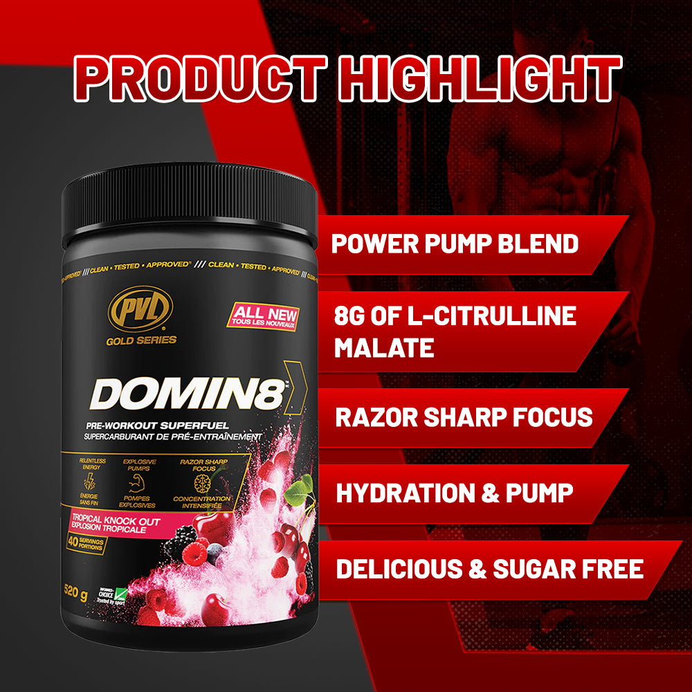 Combo STRENGTH AND ENDURANCE, PVL Iso Gold 5lb + PVL Creatine + Omega 3 200s + Domin8 520g + PVL Glutamine Gold + MT Multi 90T - Ultimate Sup Singapore