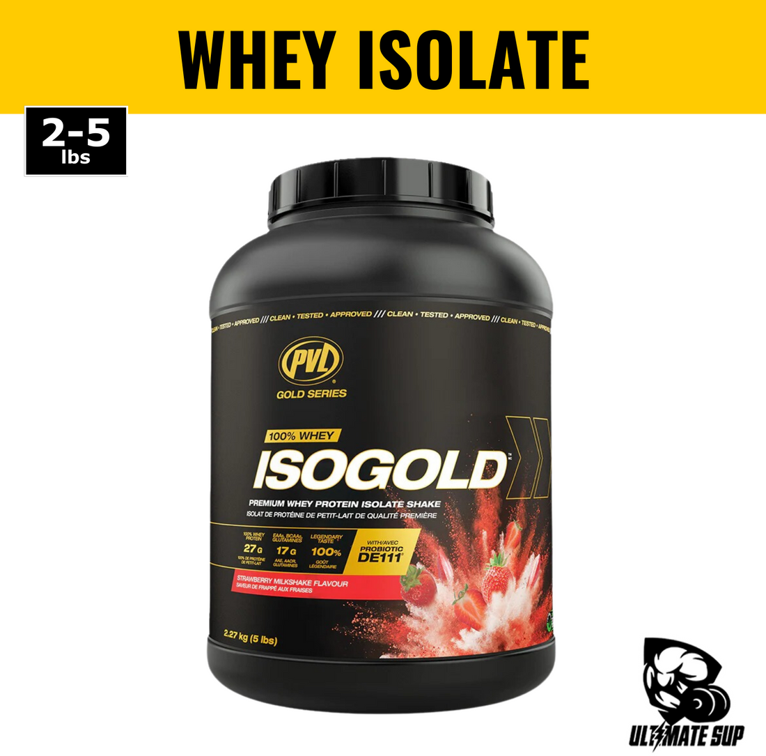 PVL Gold Series Iso Gold, 100% Whey Protein Isolate & Hydrolysate, Muscle Growth Support, Muscle Recovery, 2-5lbs - Ultimate Sup Singapore