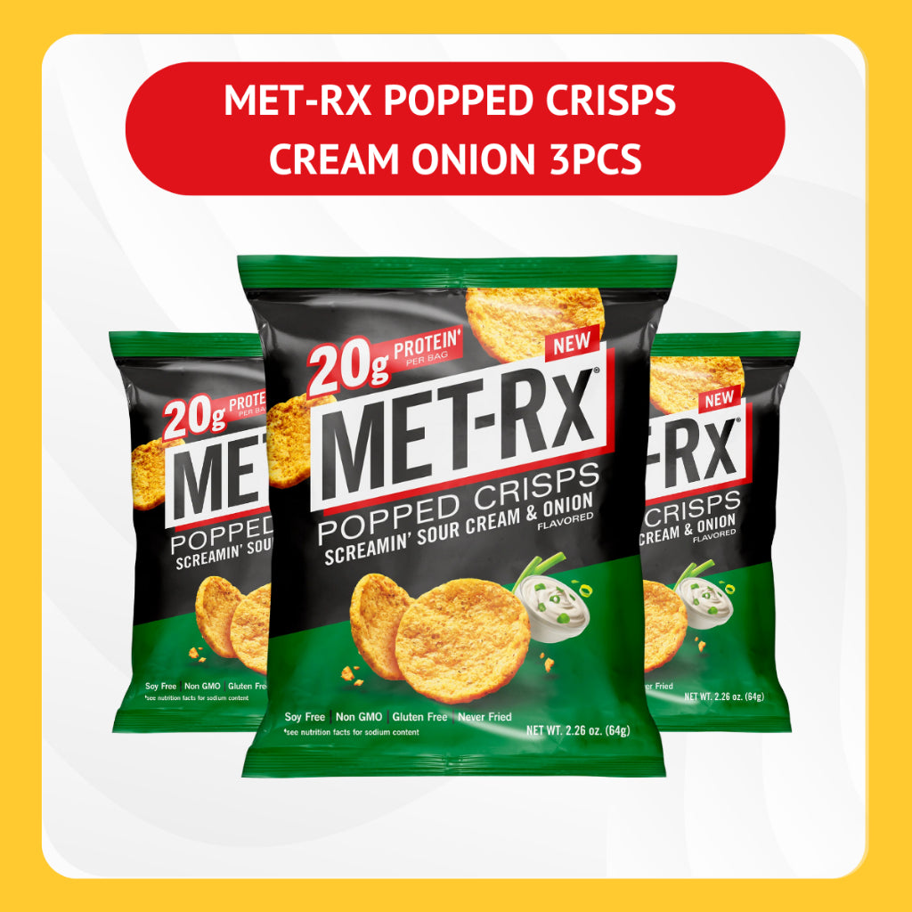 Met-Rx Popped Protein Crisps, Protein Chip, 20g protein, Non GMO, Gluten Free 6pcs - Ultimate Sup Singapore