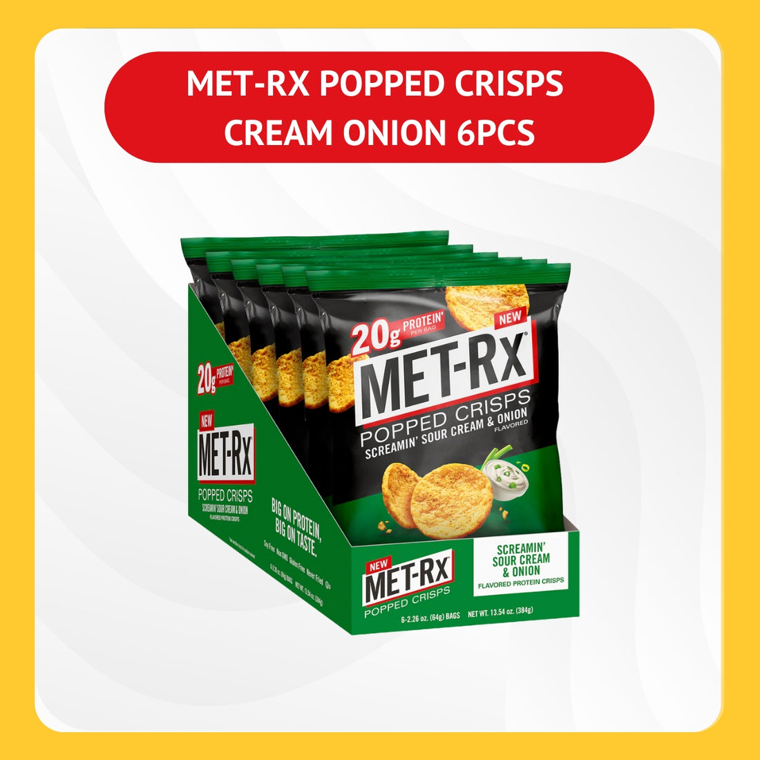 Met-Rx Popped Protein Crisps, Protein Chip, 20g protein, Non GMO, Gluten Free 6pcs - Ultimate Sup Singapore