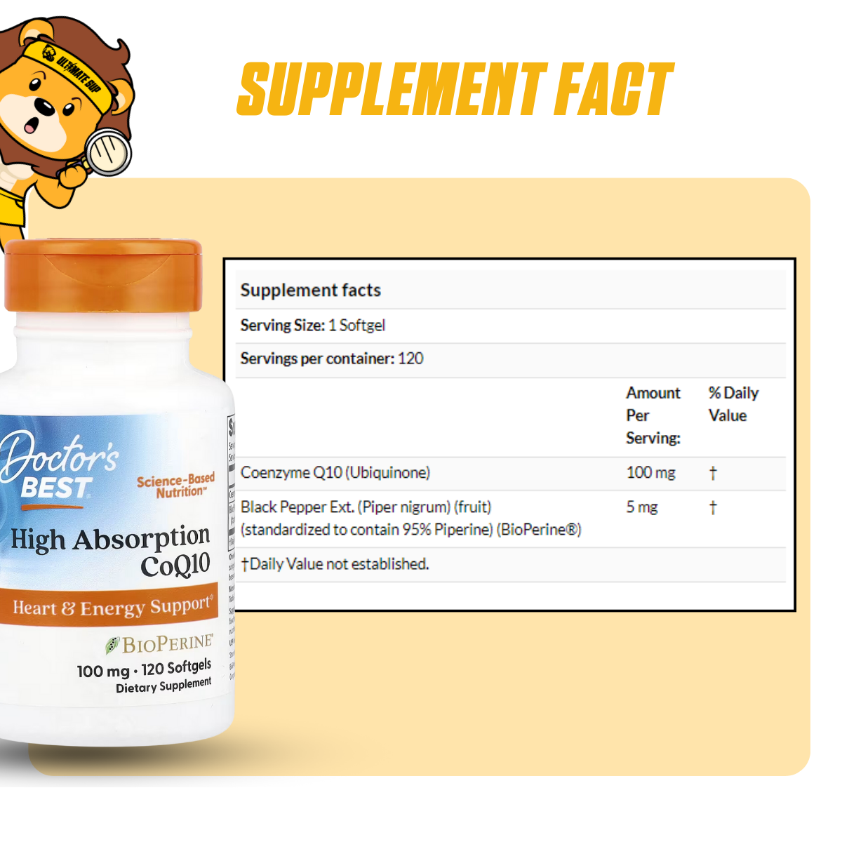 Doctor's Best, High Absorption CoQ10 With BioPerine, Support Heart & Energy, 90-360 Softgels - Ultimate Sup Singapore
