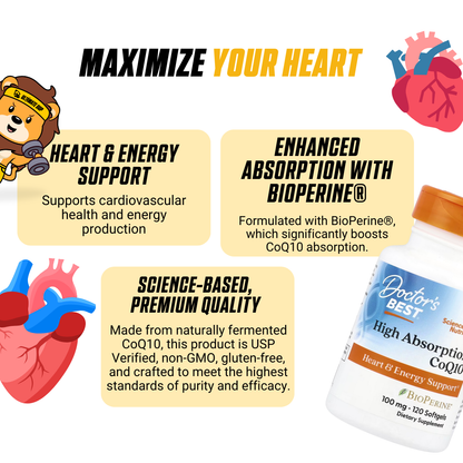 Doctor's Best, High Absorption CoQ10 With BioPerine, Support Heart & Energy, 90-360 Softgels - Ultimate Sup Singapore
