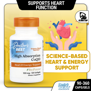 Doctor's Best, High Absorption CoQ10 With BioPerine, Support Heart & Energy, 90-360 Softgels - Ultimate Sup Singapore