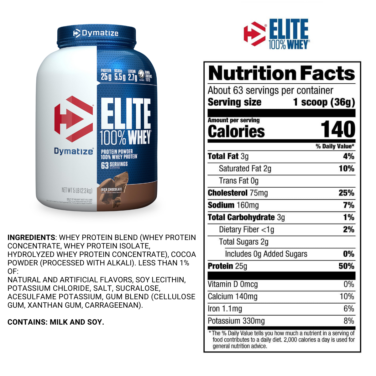 Dymatize Nutrition, Elite 100% Whey Protein Powder, 2-5lbs - Ultimate Sup Singapore