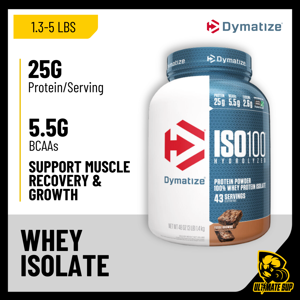 Dymatize Nutrition, ISO 100 Hydrolyzed Protein, 1.3 - 5lbs - Ultimate Sup Singapore