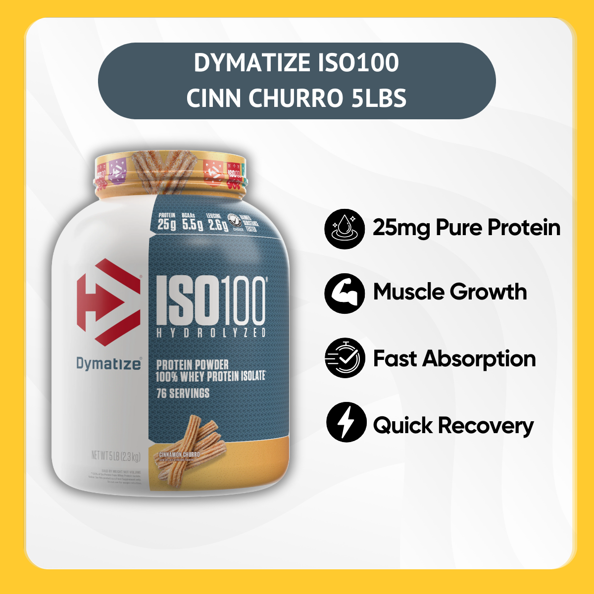 Dymatize Nutrition, ISO 100 Hydrolyzed Protein, 20Sers - 5lbs