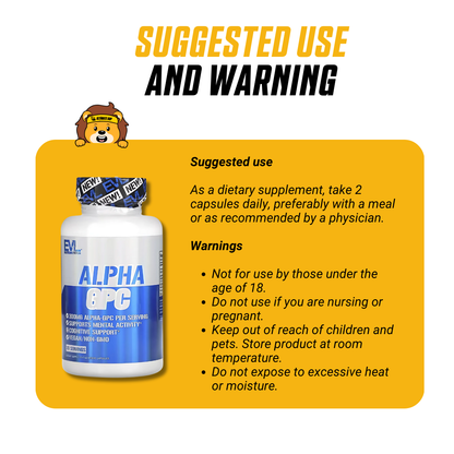 EVLution Nutrition, Alpha GPC, Enhance Focus & Attention, Physical Performance, Support Memory & Learning, 60 Veg Caps - Ultimate Sup Singapore