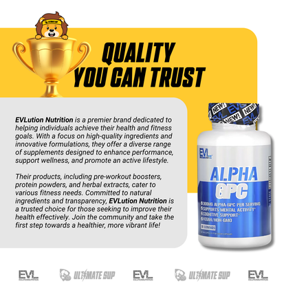 EVLution Nutrition, Alpha GPC, Enhance Focus & Attention, Physical Performance, Support Memory & Learning, 60 Veg Caps - Ultimate Sup Singapore