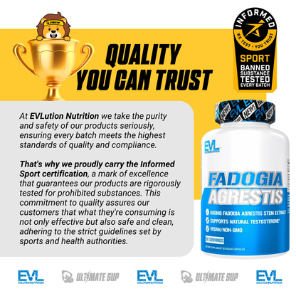EVLution Nutrition, Fadogia Agrestis, Testosterone Booster, 600 mg, 30 Veggie Capsules - Ultimate Sup Singapore