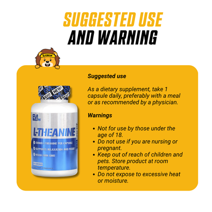 EVLution Nutrition, L-Theanine, 200 mg, 60 Veggie Capsules - Ultimate Sup Singapore