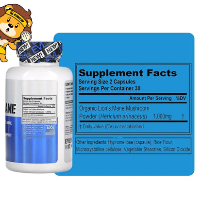 EVLution Nutrition, Lion's Mane, 60 Veggie Capsules - Ultimate Sup Singapore
